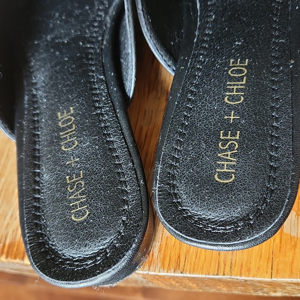 Chase + Chloe Black Pointed Buckle Mules - Picture 9 of 12